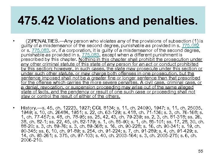 475. 42 Violations and penalties. •  (2)PENALTIES. —Any person who violates any of the