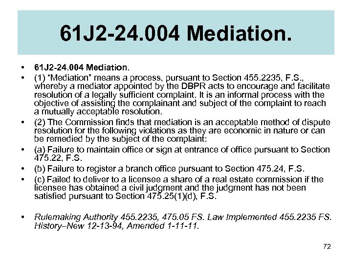 61 J 2 -24. 004 Mediation. • • 61 J 2 -24. 004 Mediation.