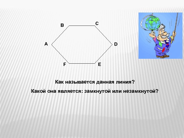 В С А D F Е Как называется данная линия? Какой она является: замкнутой