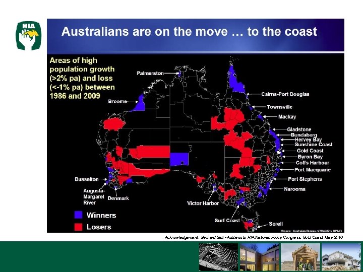 Acknowledgement : Bernard Salt - Address to HIA National Policy Congress, Gold Coast, May