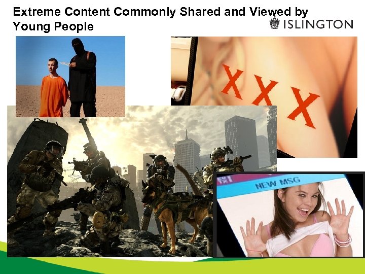 Extreme Content Commonly Shared and Viewed by Young People 