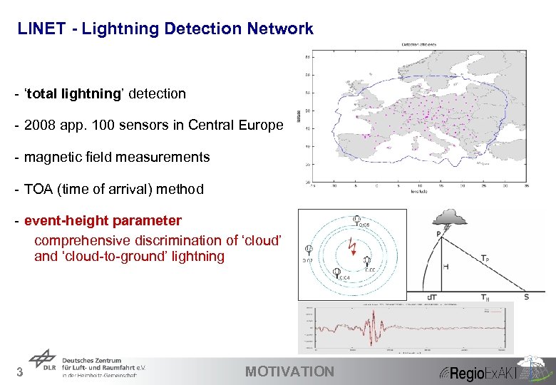 LINET - Lightning Detection Network - ‘total lightning’ detection - 2008 app. 100 sensors