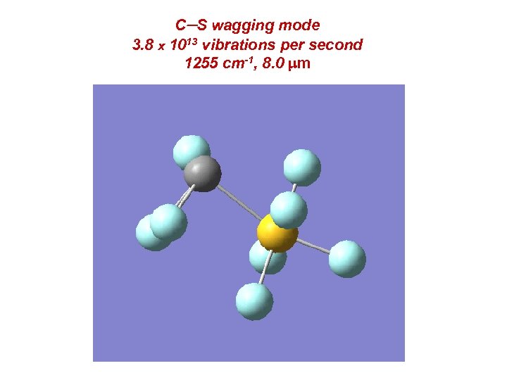 C-S wagging mode 3. 8 x 1013 vibrations per second 1255 cm-1, 8. 0