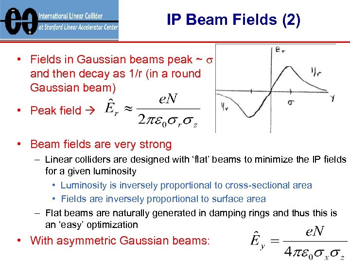 IP Beam Fields (2) • Fields in Gaussian beams peak ~ s and then