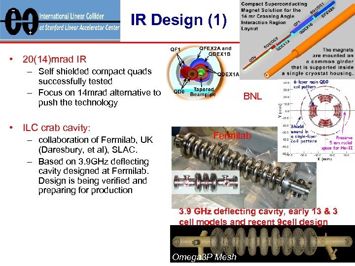 IR Design (1) • 20(14)mrad IR – Self shielded compact quads successfully tested –