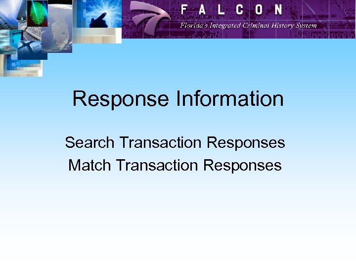 Response Information Search Transaction Responses Match Transaction Responses 