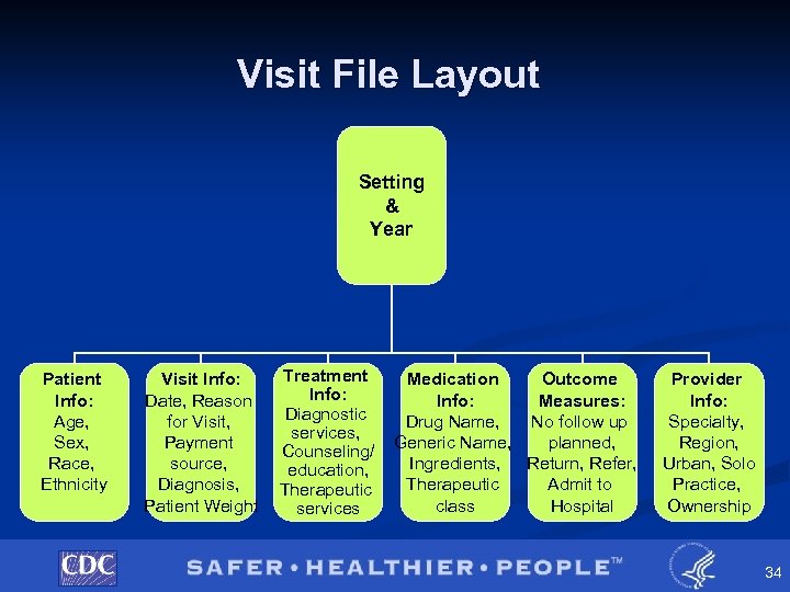 Visit File Layout Setting & Year Patient Info: Age, Sex, Race, Ethnicity Visit Info: