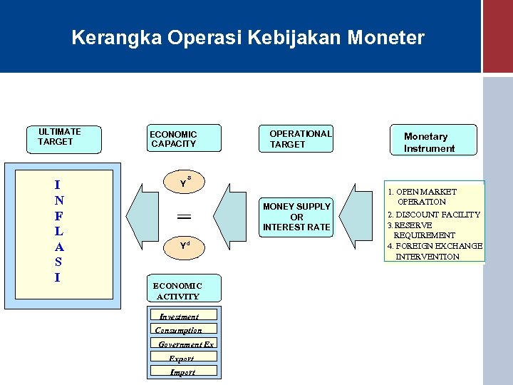 Monetary instruments. Ultimate target.