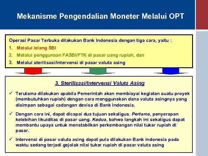 KEBIJAKAN MONETER I DI INDONESIA Pusat Pendidikan Dan