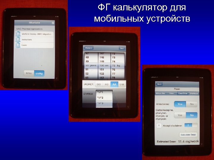 ФГ калькулятор для мобильных устройств 