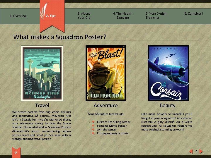 1. Overview 2. Tips 3. About Your Org 4. The Napkin Drawing 5. Your