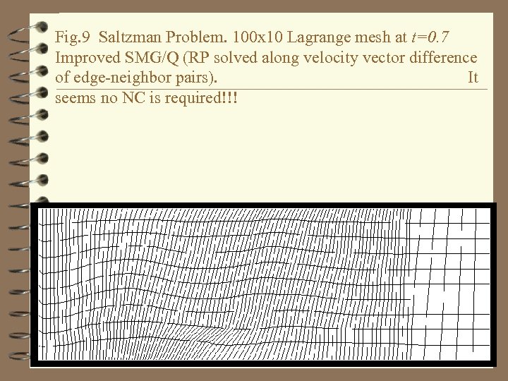 Fig. 9 Saltzman Problem. 100 x 10 Lagrange mesh at t=0. 7 Improved SMG/Q