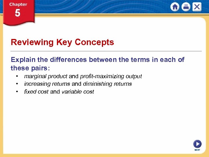 Reviewing Key Concepts Explain the differences between the terms in each of these pairs: