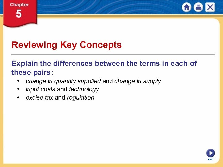 Reviewing Key Concepts Explain the differences between the terms in each of these pairs:
