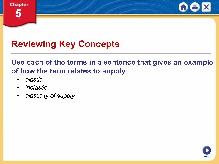 Reviewing Key Concepts Use each of the terms in a sentence that gives an