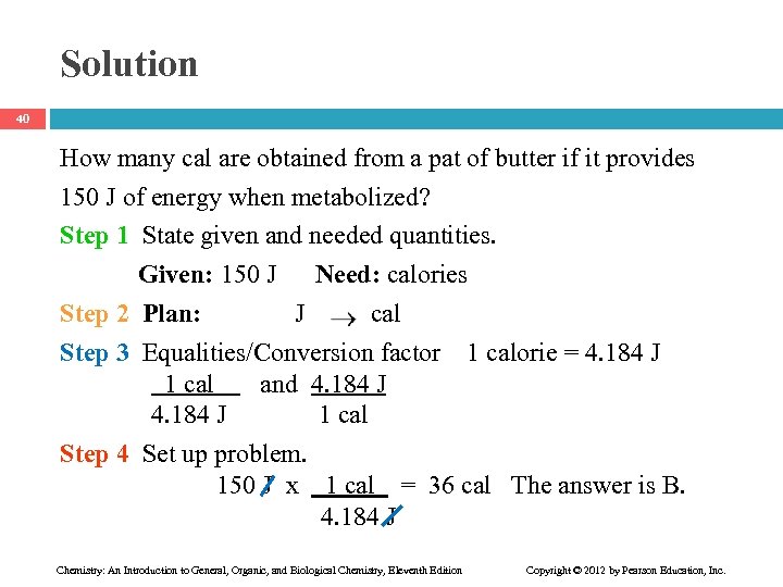 Solution 40 How many cal are obtained from a pat of butter if it