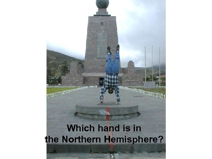 Which hand is in the Northern Hemisphere? 