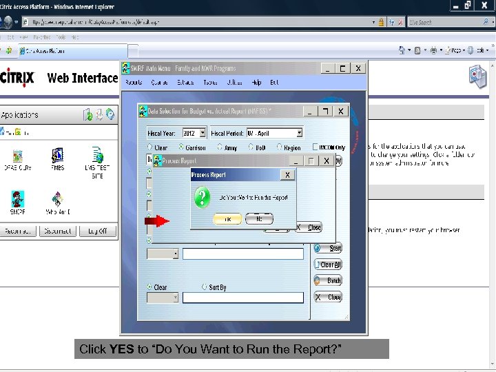 Click YES to “Do You Want to Run the Report? ” 