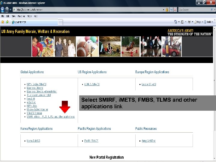 Select SMIRF, i. METS, FMBS, TLMS and other applications link 