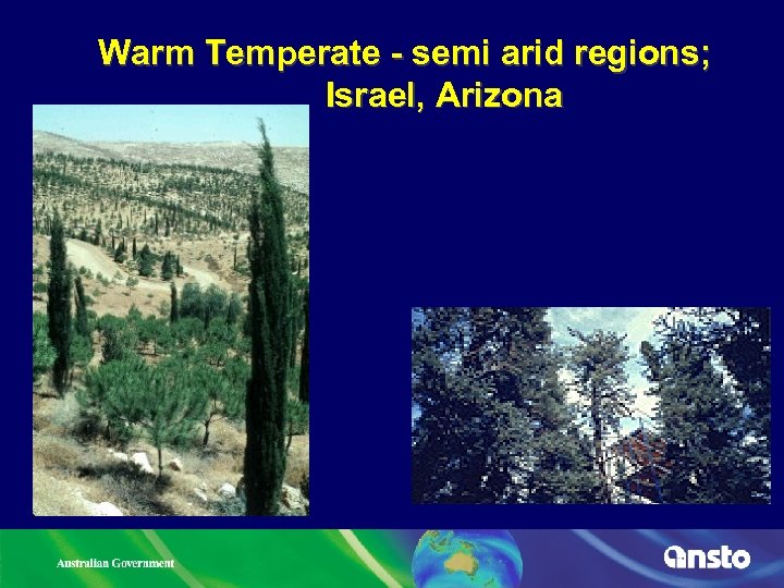 Warm Temperate - semi arid regions; Israel, Arizona 