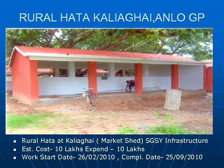 RURAL HATA KALIAGHAI, ANLO GP n n n Rural Hata at Kaliaghai ( Market