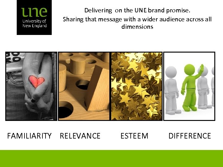 Delivering on the UNE brand promise. Sharing that message with a wider audience across