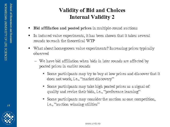 School of Economics and Business NORWEGIAN UNIVERSITY OF LIFE SCIENCES Validity of Bid and