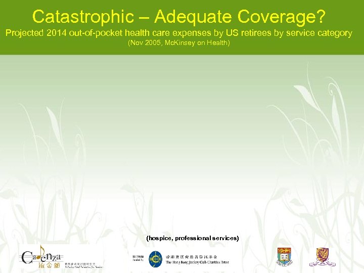 Catastrophic – Adequate Coverage? Projected 2014 out-of-pocket health care expenses by US retirees by