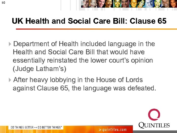 50 UK Health and Social Care Bill: Clause 65 4 Department of Health included