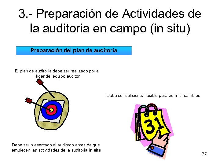3. - Preparación de Actividades de la auditoria en campo (in situ) Preparación del