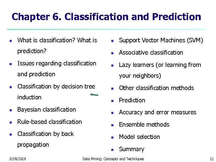 Chapter 6. Classification and Prediction n What is classification? What is n Support Vector