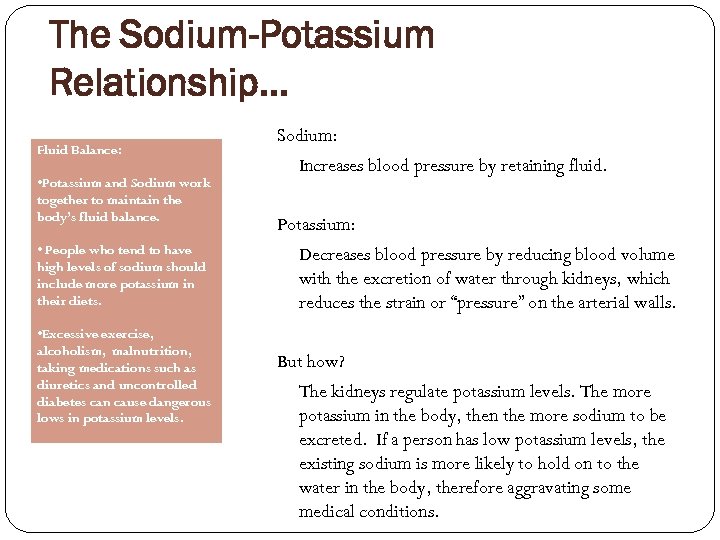 Nutrition For Everyday Series Lesson 3 Sodium And