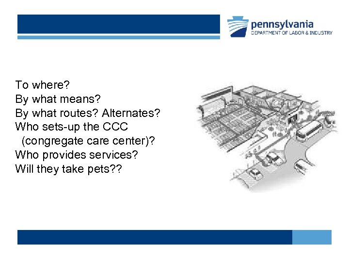 To where? By what means? By what routes? Alternates? Who sets-up the CCC (congregate