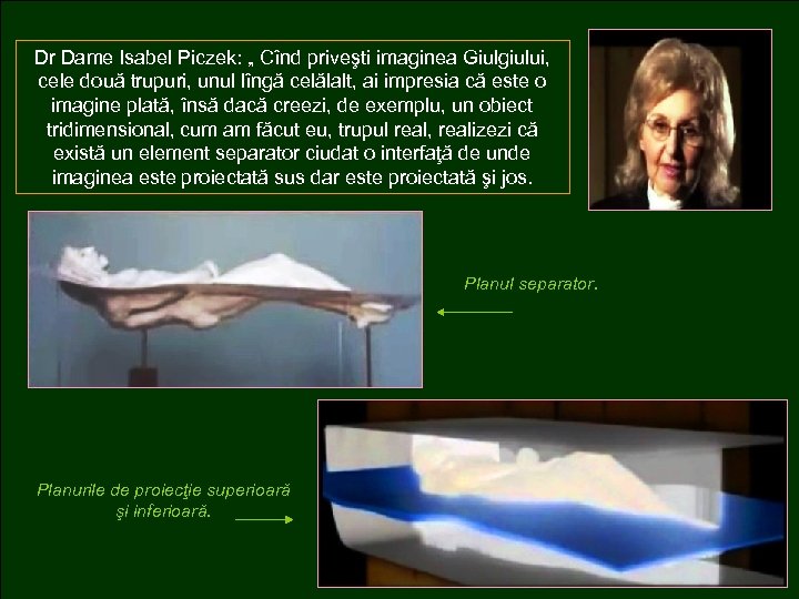 Dr Dame Isabel Piczek: „ Cînd priveşti imaginea Giulgiului, cele două trupuri, unul lîngă