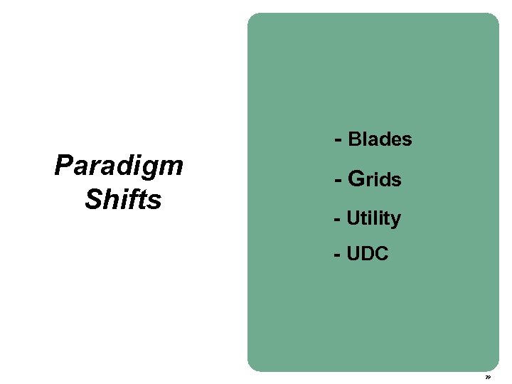 Paradigm Shifts - Blades - Grids - Utility - UDC 29 