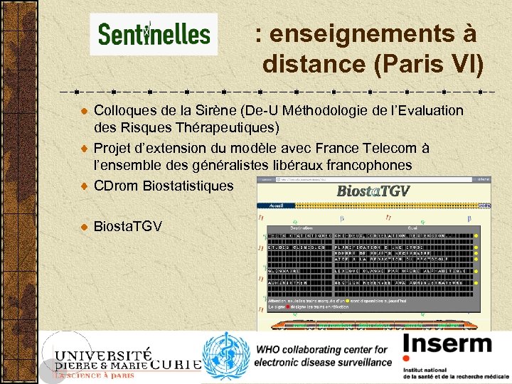 : enseignements à distance (Paris VI) Colloques de la Sirène (De-U Méthodologie de l’Evaluation