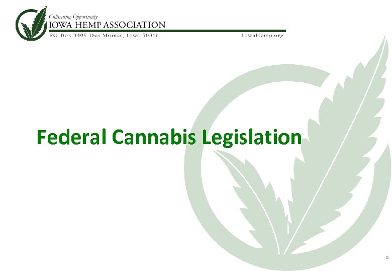 Federal Cannabis Legislation 5 