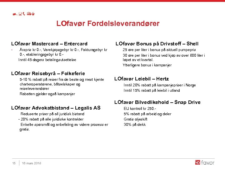 LOfavør Fordelsleverandører LOfavør Mastercard – Entercard LOfavør Bonus på Drivstoff – Shell - 25