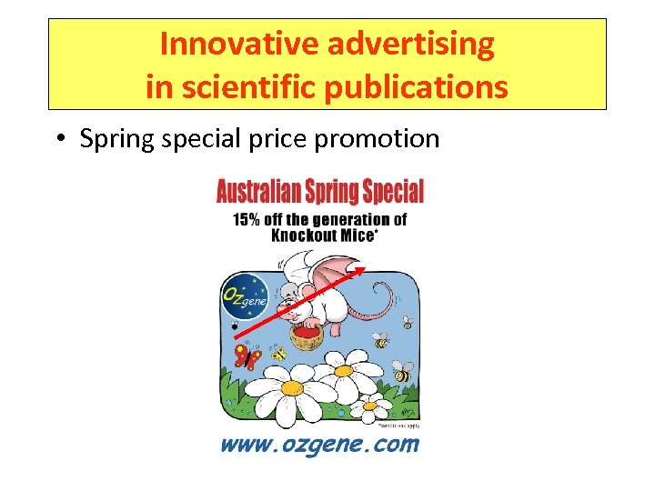 Innovative advertising in scientific publications • Spring special price promotion 
