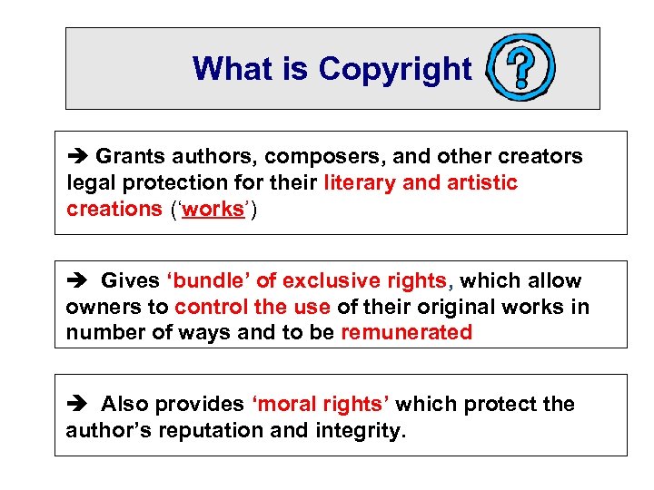 What is Copyright Grants authors, composers, and other creators legal protection for their literary