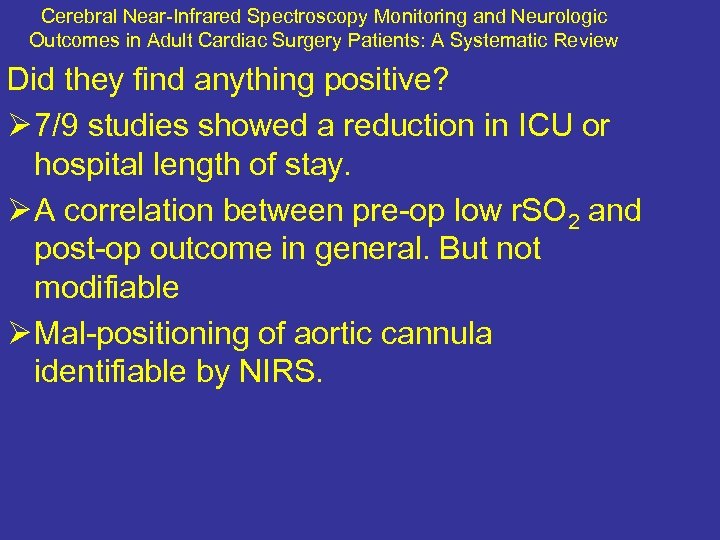 Cerebral Near-Infrared Spectroscopy Monitoring and Neurologic Outcomes in Adult Cardiac Surgery Patients: A Systematic