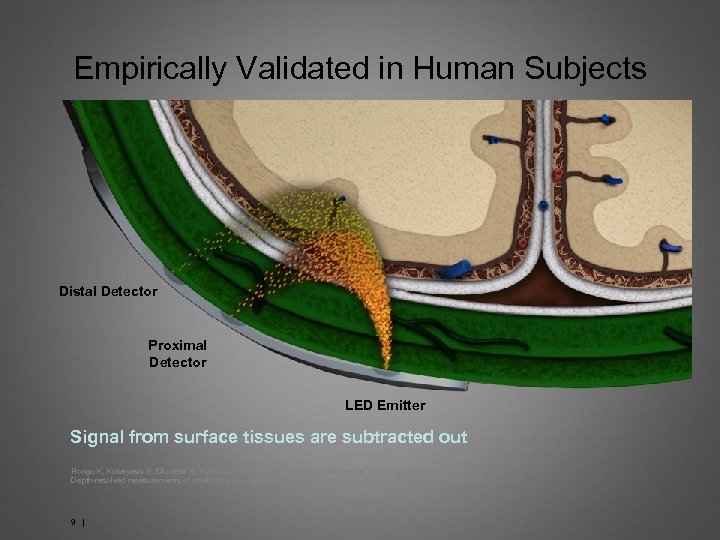 Empirically Validated in Human Subjects Distal Detector Proximal Detector LED Emitter Signal from surface