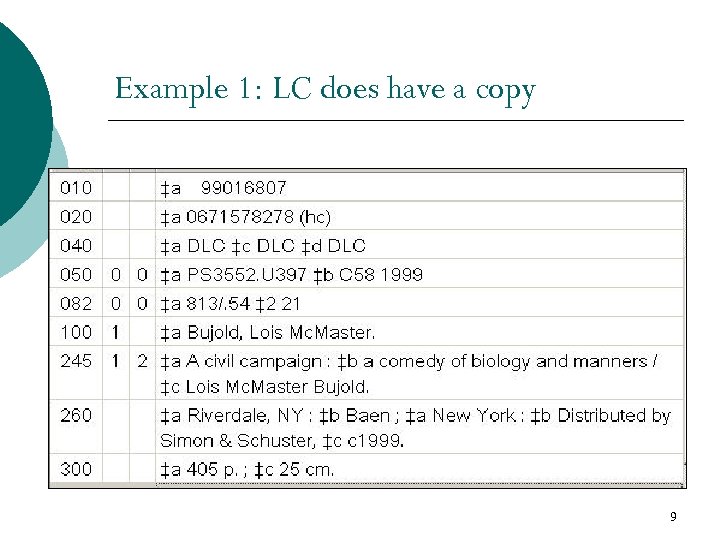 Example 1: LC does have a copy 9 