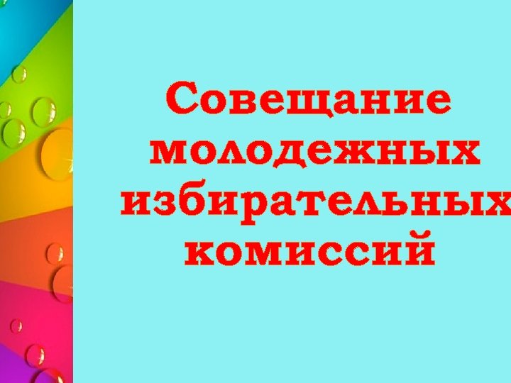 Совещание молодежных избирательных комиссий 