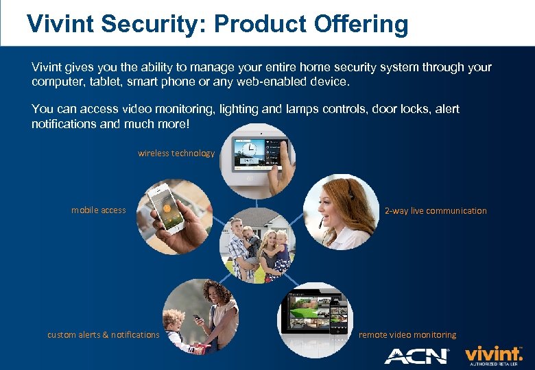 Vivint Security: Product Offering Vivint gives you the ability to manage your entire home