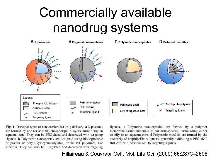 Commercially available nanodrug systems Hillaireau & Couvreur Cell. Mol. Life Sci. (2009) 66: 2873–