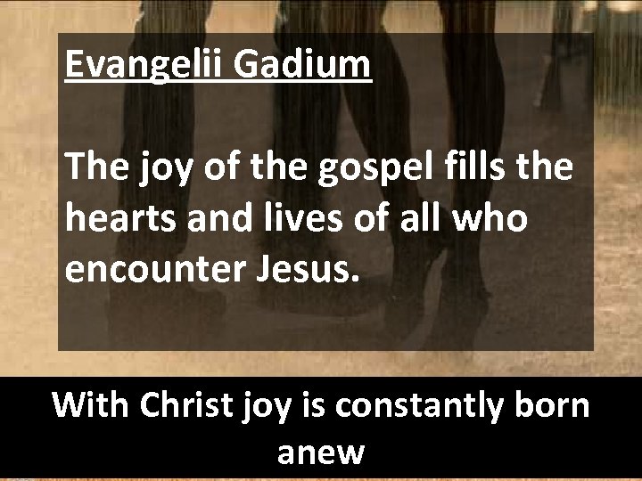 Evangelii Gadium The joy of the gospel fills the hearts and lives of all