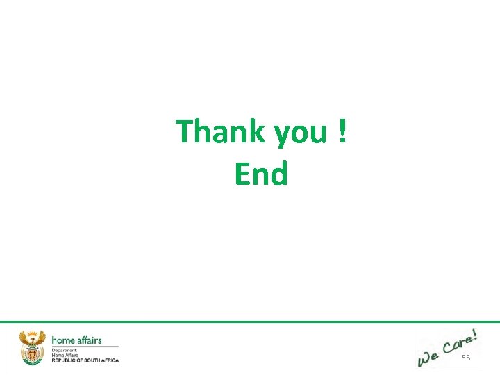 Thank you ! End 56 