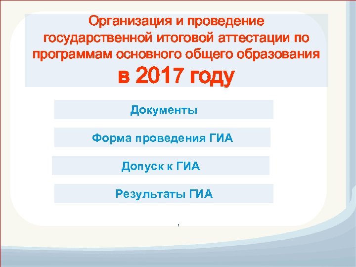 Организация и проведение государственной итоговой аттестации по программам основного общего образования в 2017 году