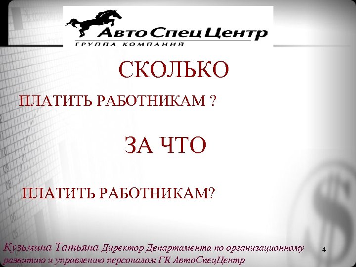 СКОЛЬКО ПЛАТИТЬ РАБОТНИКАМ ? ЗА ЧТО ПЛАТИТЬ РАБОТНИКАМ? Кузьмина Татьяна Директор Департамента по организационному